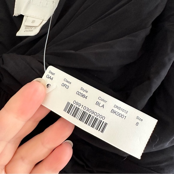 New J. Crew Black Sleeveless Dress Twist Front Sz 8 - Picture 10 of 12